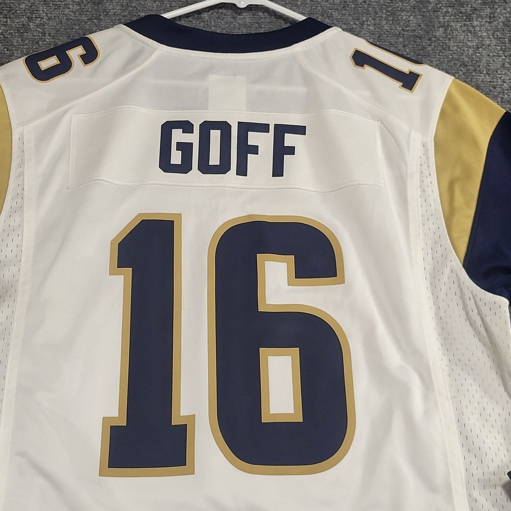 Nike Los Angeles Rams Jared Goff #16 On-Field White NFL Jersey Men's Size Medium - Picture 11 of 14